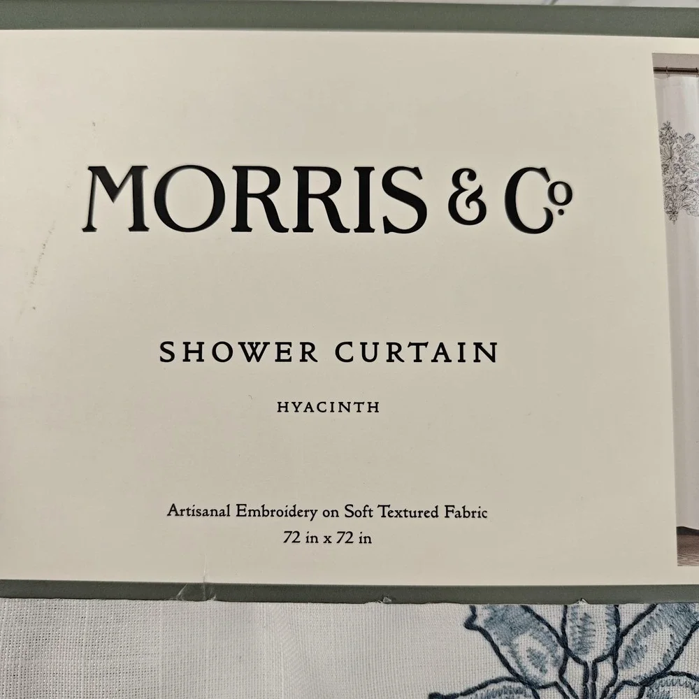 William Morris & Co Hyacinth Embroidered Shower Curtain 72x72